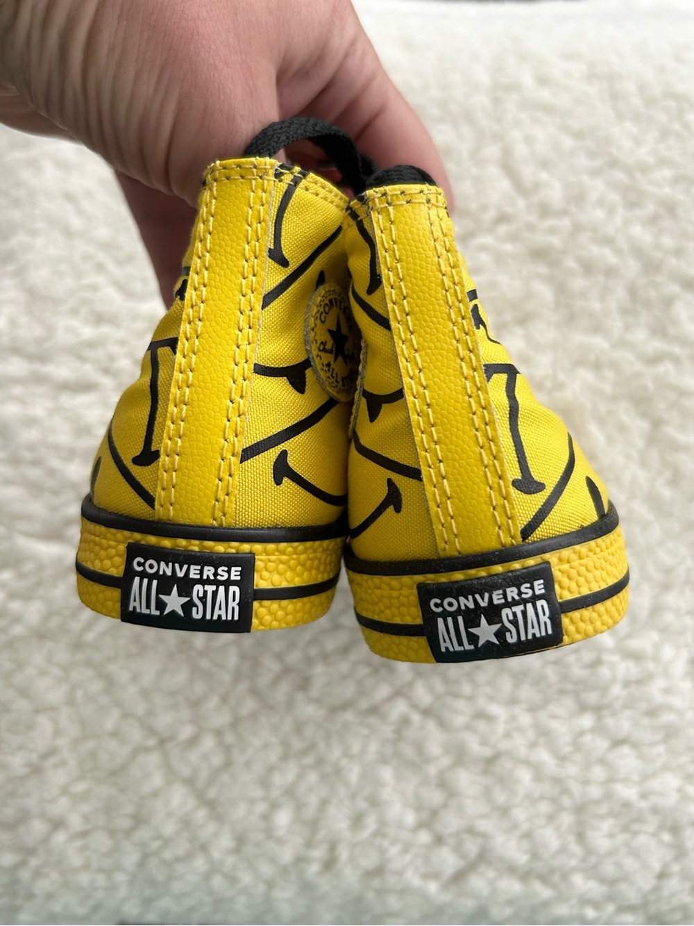 Converse x Chinatown Market CTAS Cyber Yellow Black High Top Smiley Sneaker Sz 9 - Picture 4 of 9
